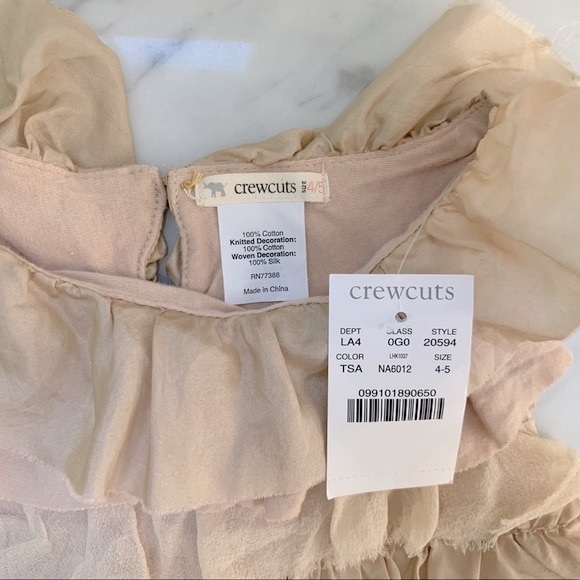 Crewcuts Champagne Ruffled Tiered Dress Size 4-5 - Picture 2 of 10